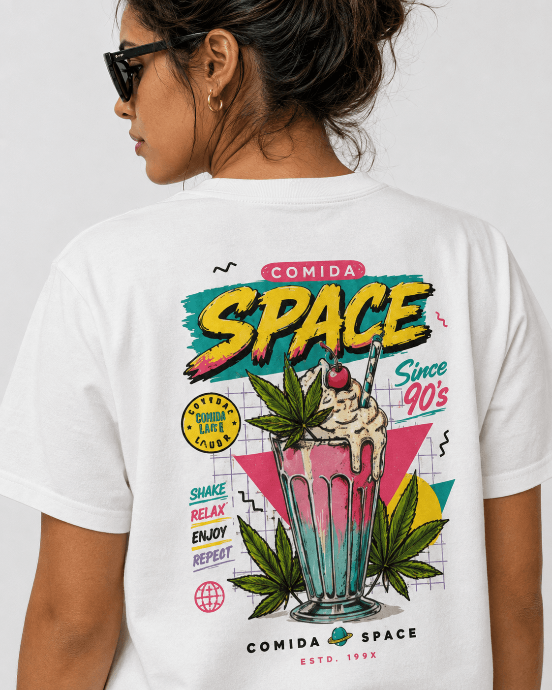 Camiseta Algodão Pima Peruano Estampa Space