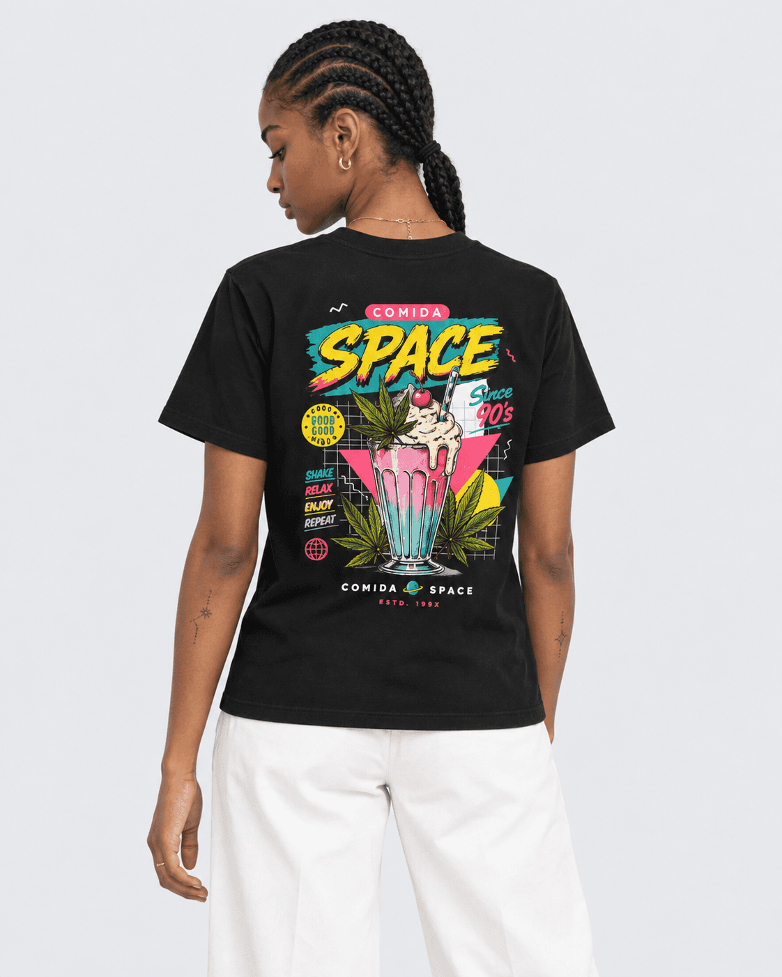Camiseta Algodão Pima Peruano Estampa Space