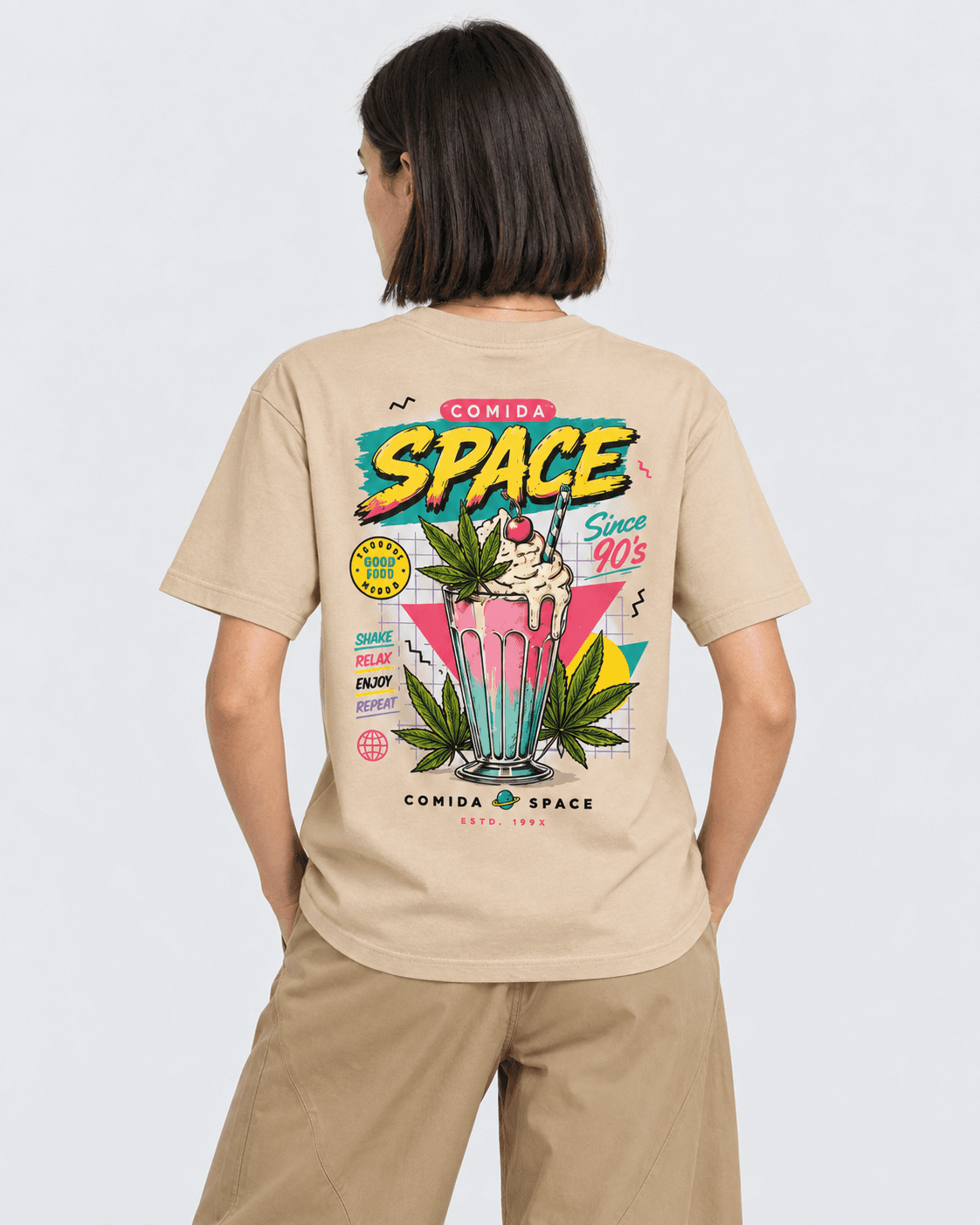 Camiseta Algodão Pima Peruano Estampa Space