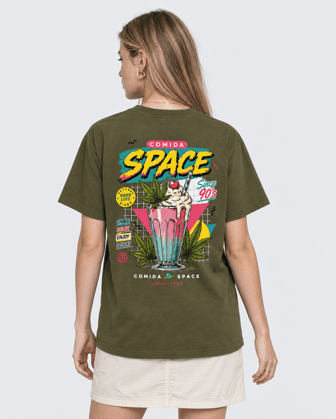 Camiseta Algodão Pima Peruano Estampa Space