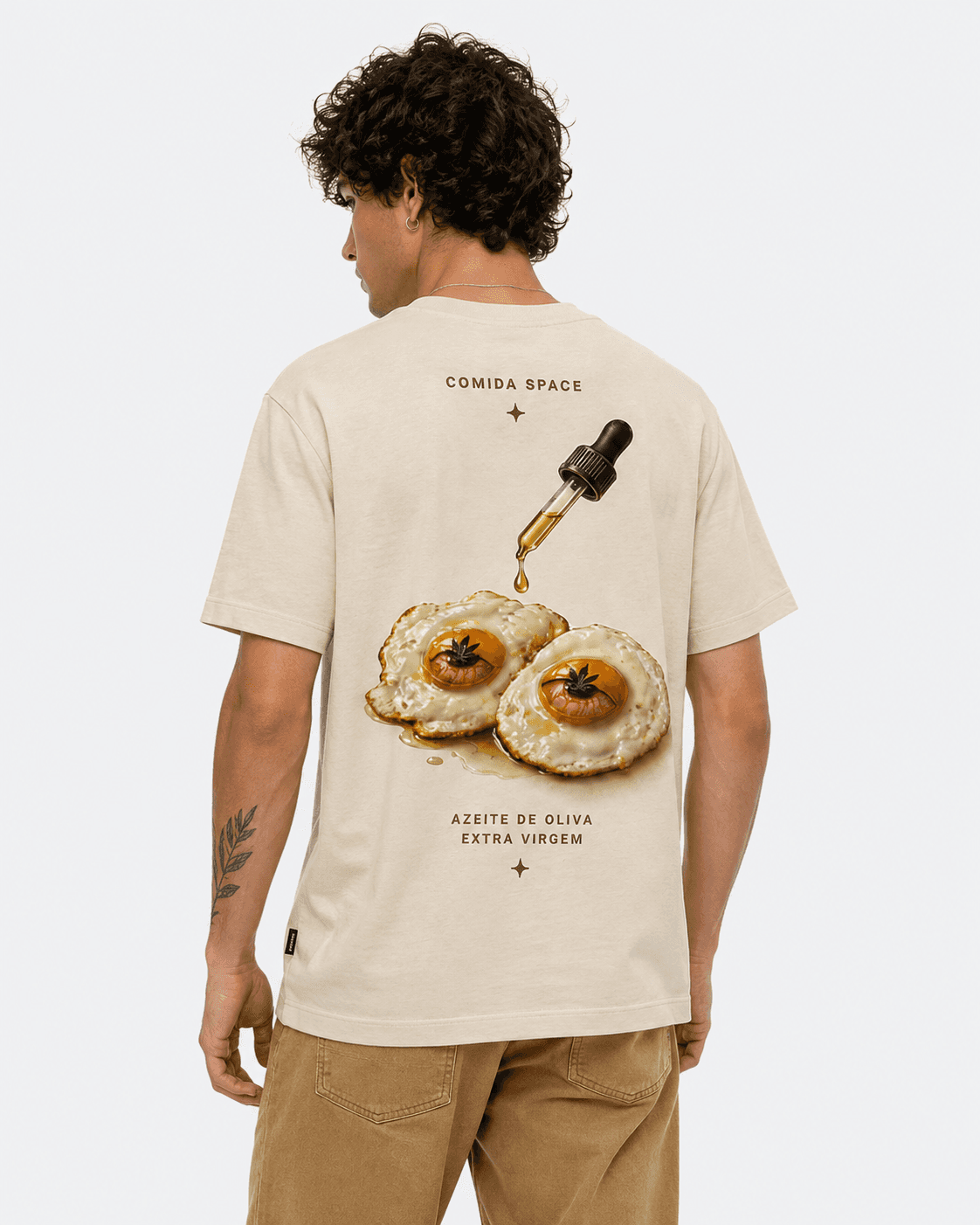 Camiseta Algodão Pima Peruano Estampa Ovos