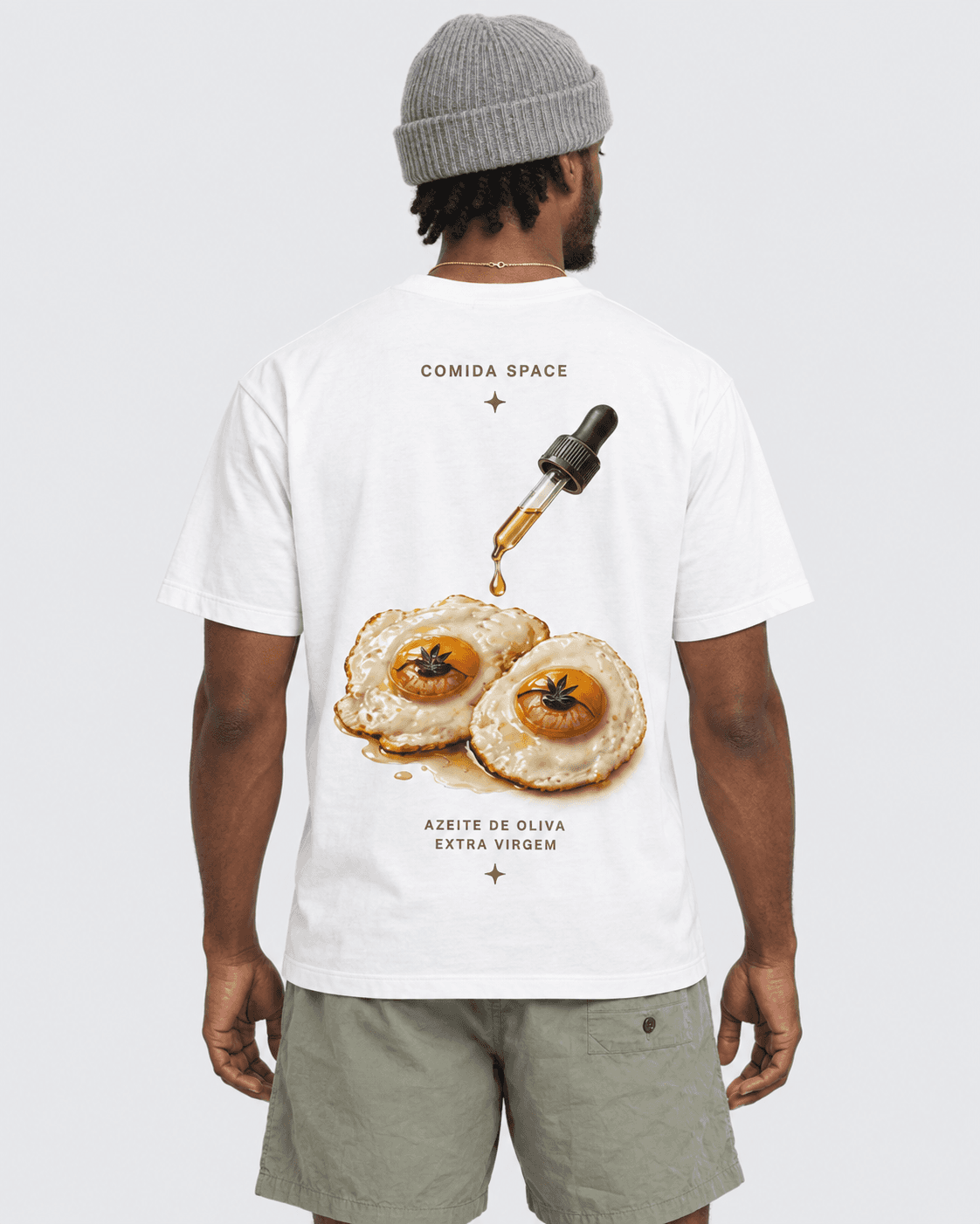 Camiseta Algodão Pima Peruano Estampa Ovos