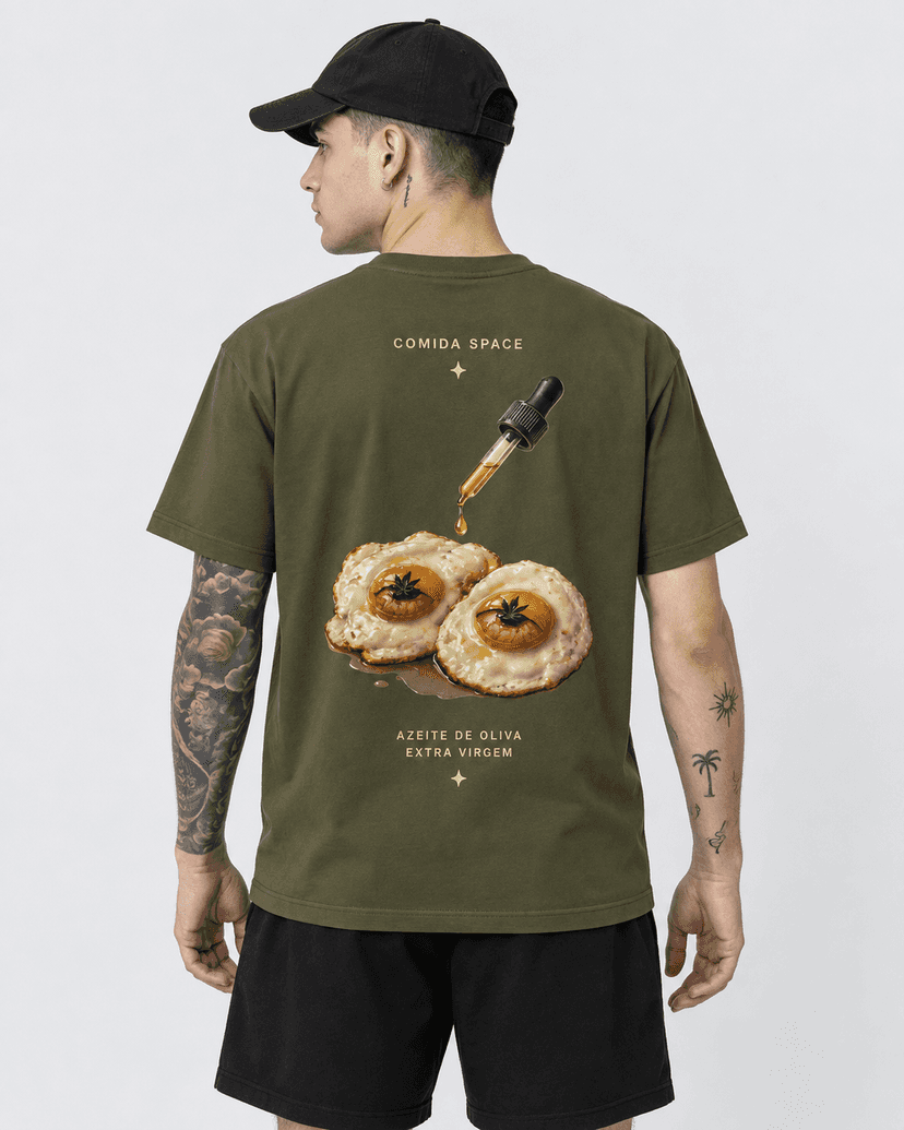 Camiseta Algodão Pima Peruano Estampa Ovos