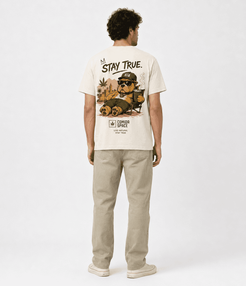 Camiseta Algodão Pima Peruano Estampa Stay True