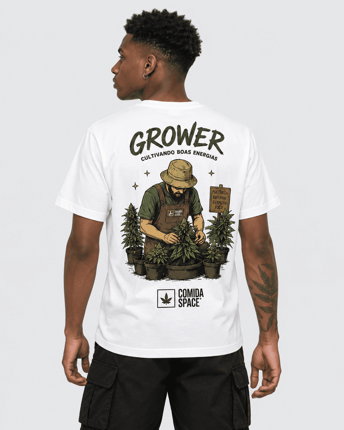 Camiseta Algodão Pima Peruano Estampa Grower