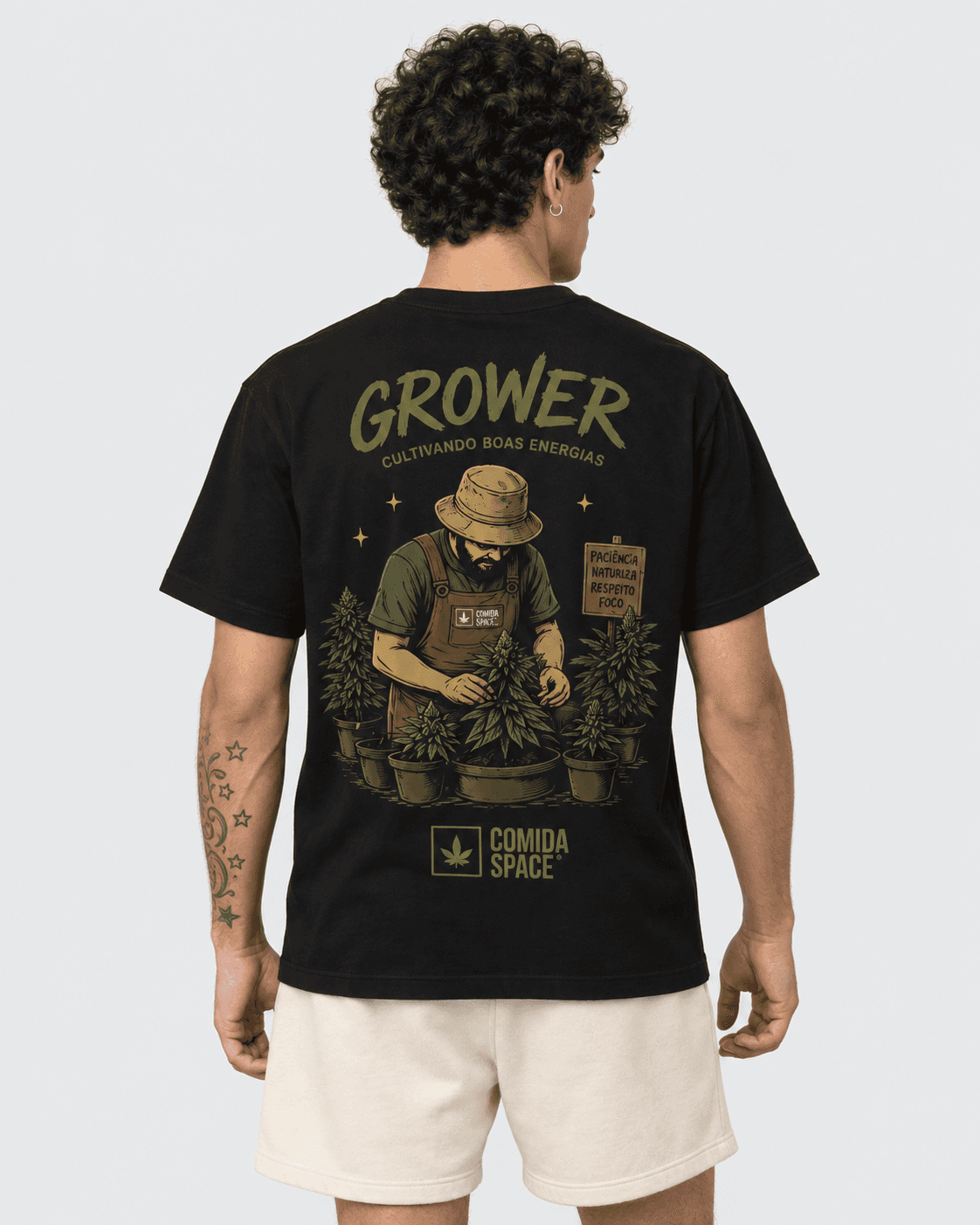 Camiseta Algodão Pima Peruano Estampa Grower