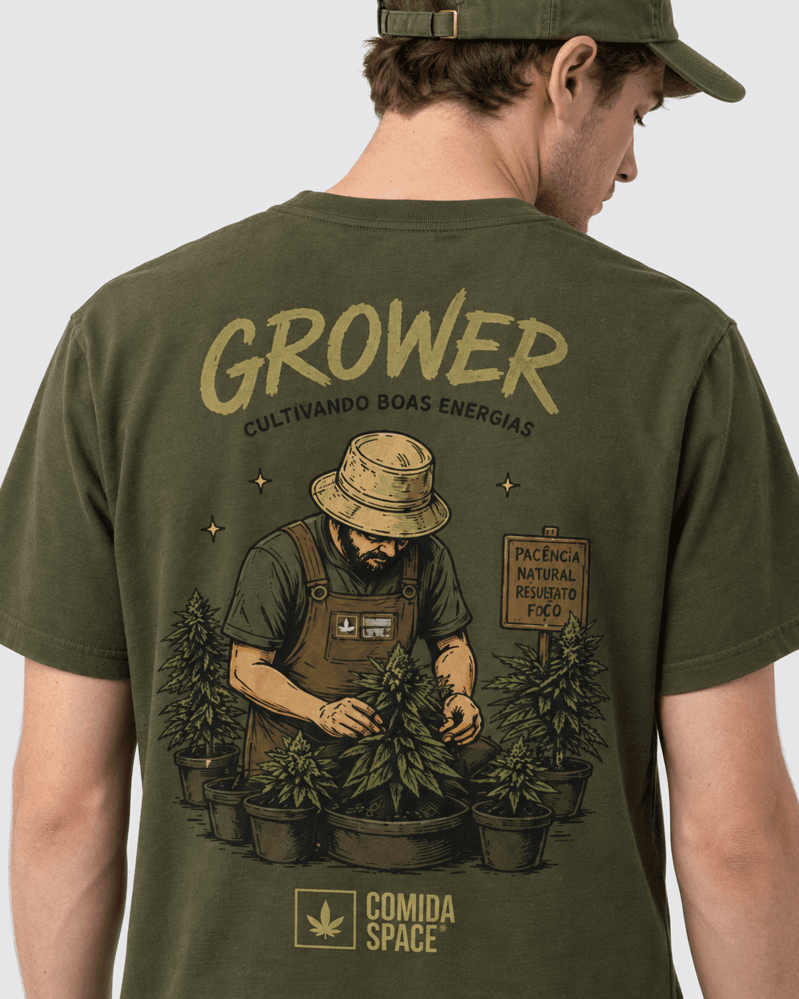 Camiseta Algodão Pima Peruano Estampa Grower