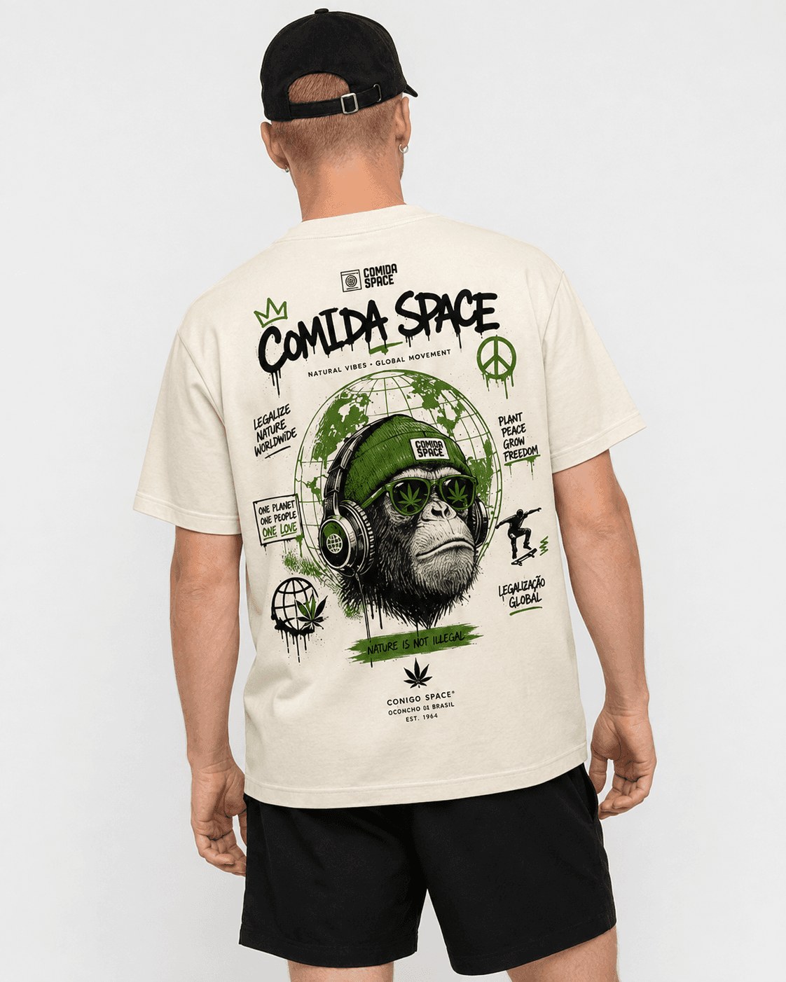 Camiseta Algodão Pima Peruano Estampa Macaco