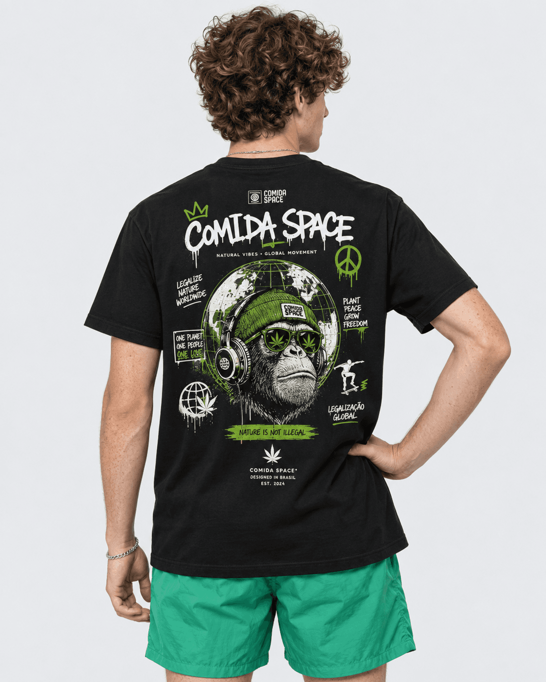 Camiseta Algodão Pima Peruano Estampa Macaco