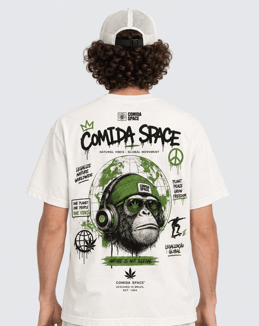 Camiseta Algodão Pima Peruano Estampa Macaco